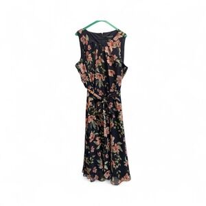 Jessica Howard Women's Floral Print Sleeveless Midi Dress Size 16W
